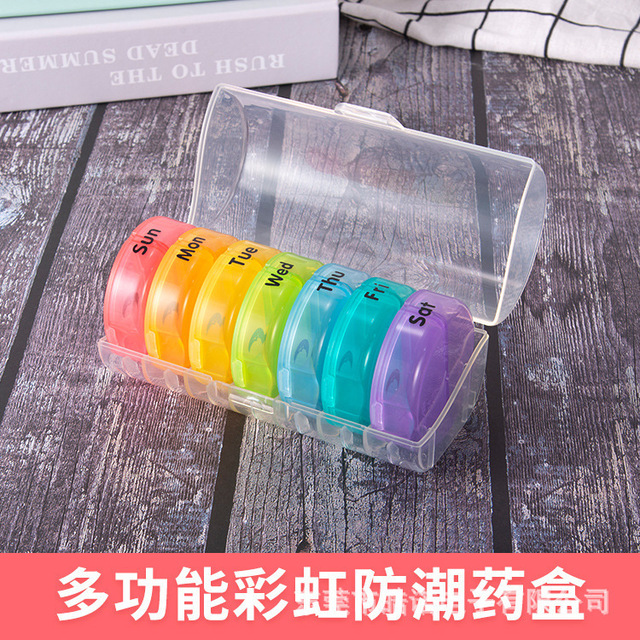 7 Days Daily Pill Box for Medicine French Holder Drug Case Weekly Pill Organizer Tablet Container Waterproof Secret Compartments