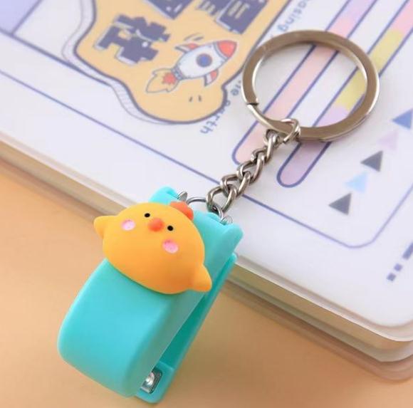 Portable Stationery Binder Tools Cartoon Cute Document Binding Hoops Mini Stapler Push Clip Stapler Paper Clips