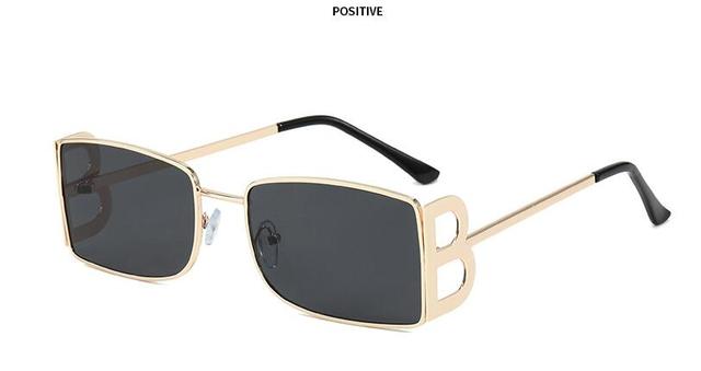 New trendy retro small box sunglasses female B leg glasses personality anti-UV sunglasses for men and women