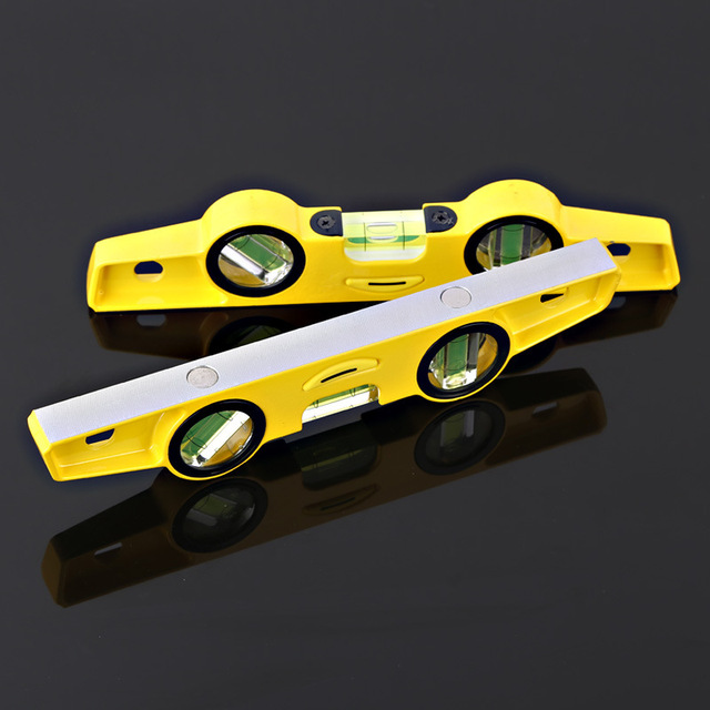 Magnetic Levelling Horizontal Ruler High Precision Small Portable Mini Aluminum Alloy With Magnetic Three Bubbles Level Rule