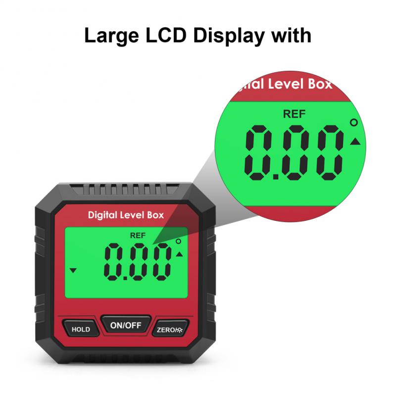 4x90 Digital Level Protractor Electronic Goniometer Inclinometer Magnetic Base Bubble Level Box Angle Finder Level Measure Tool