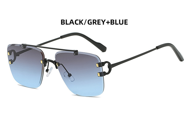 Fashion Cool Unique Rimless Style Spikes Rivets Sunglasses Vintage Women Men Brand Design Sun Glasses Oculos De Sol