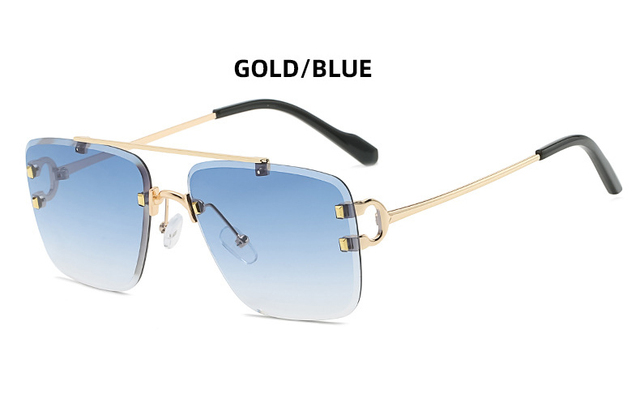 Fashion Cool Unique Rimless Style Spikes Rivets Sunglasses Vintage Women Men Brand Design Sun Glasses Oculos De Sol