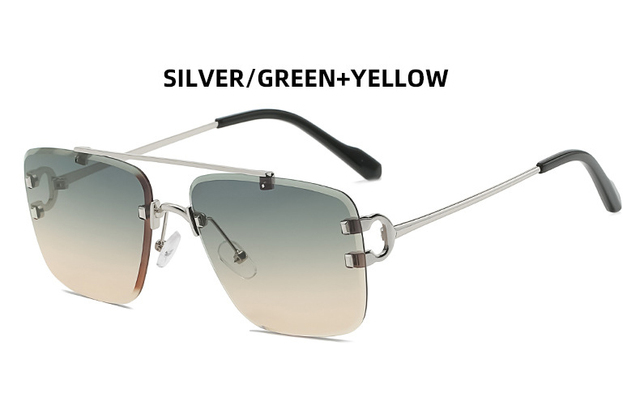 Fashion Cool Unique Rimless Style Spikes Rivets Sunglasses Vintage Women Men Brand Design Sun Glasses Oculos De Sol