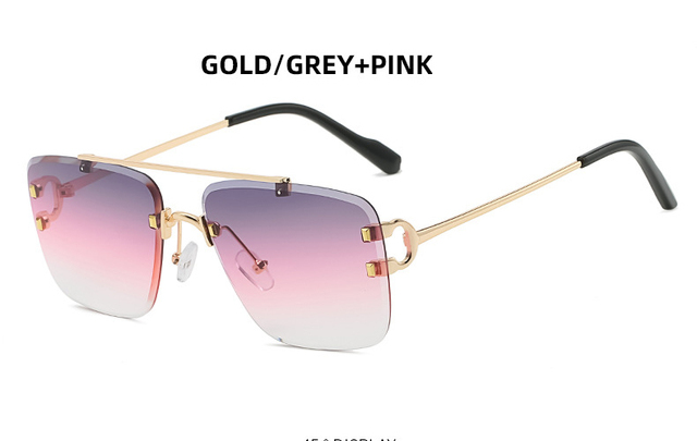 Fashion Cool Unique Rimless Style Spikes Rivets Sunglasses Vintage Women Men Brand Design Sun Glasses Oculos De Sol