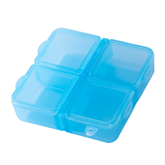 1Pcs 4 Slots Portable Pill Cases Travel Dispen Storage Foldable Mini Pill Box Drug Dispenser Packing Container Medical Pill Box