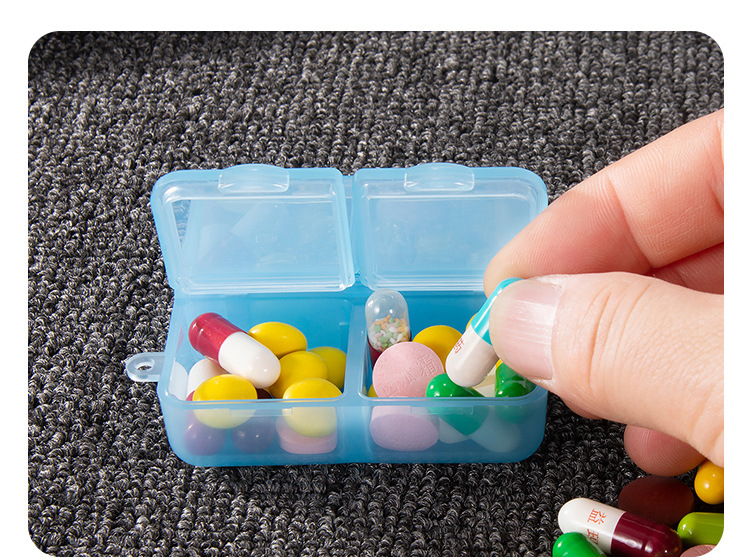 1Pcs 4 Slots Portable Pill Cases Travel Dispen Storage Foldable Mini Pill Box Drug Dispenser Packing Container Medical Pill Box