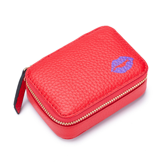 Girl's Lipstick Bag Leather Female Cosmetic Bag Chic Earring Bag Mirror Lady Cosmetic Case Small Mini Makeup Bag