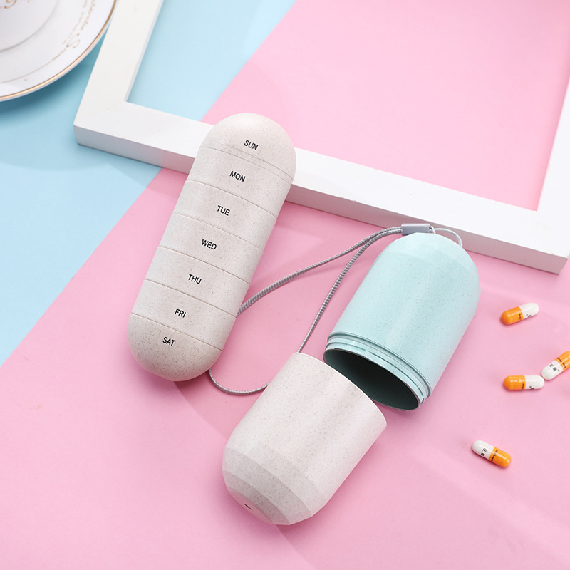 7 Grids Rotatable Pill Case Container Organizer Portable Weekly Capsule Shape Medicine Case Travel Pills Box Storage Pastillero