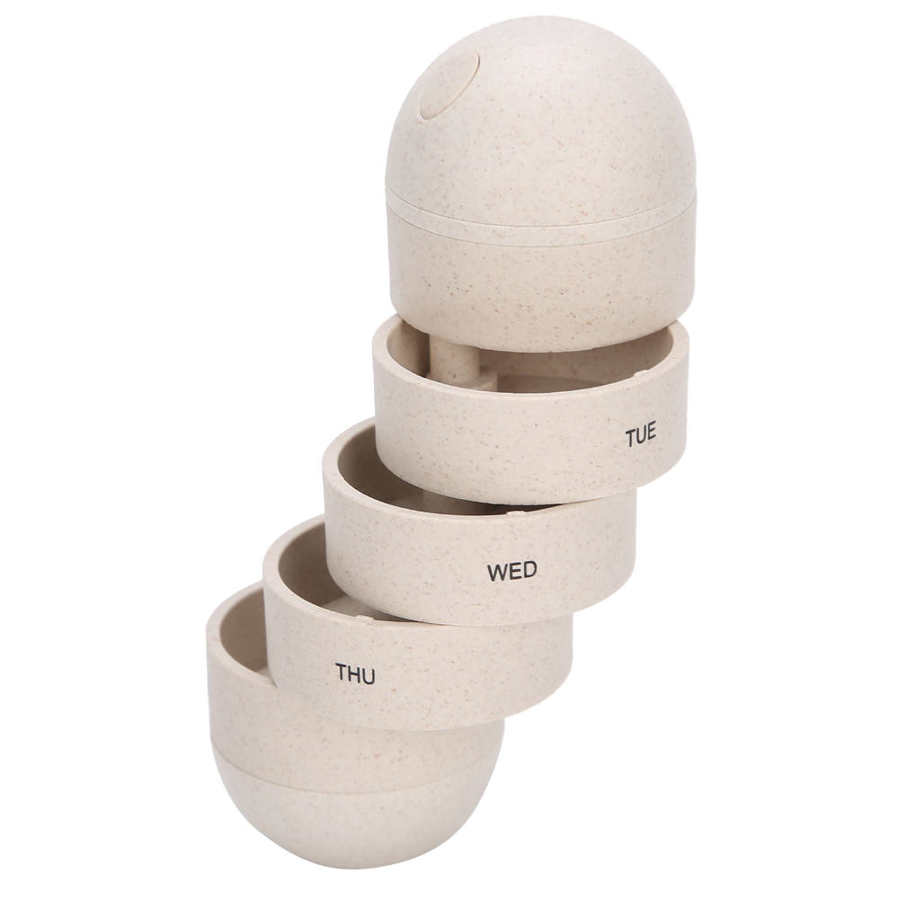 7 Grids Rotatable Pill Case Container Organizer Portable Weekly Capsule Shape Medicine Case Travel Pills Box Storage Pastillero