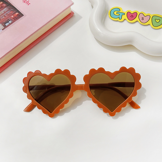 New Kids Cartoon Heart Sunflower Fruit Rabbit Ears Sunglasses Girls Boy Children Outdoor Round Polarized UV400 Sun Glasses