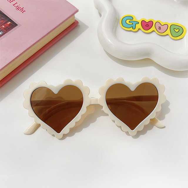 New Kids Cartoon Heart Sunflower Fruit Rabbit Ears Sunglasses Girls Boy Children Outdoor Round Polarized UV400 Sun Glasses