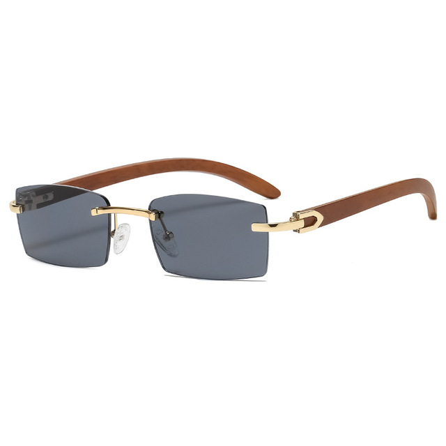 New Punk Rimless Rectangle Sunglasses Men Fashion Vintage Trendy Small Frame Sun Glasses Frameless Eyewear UV400