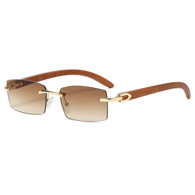 New Punk Rimless Rectangle Sunglasses Men Fashion Vintage Trendy Small Frame Sun Glasses Frameless Eyewear UV400