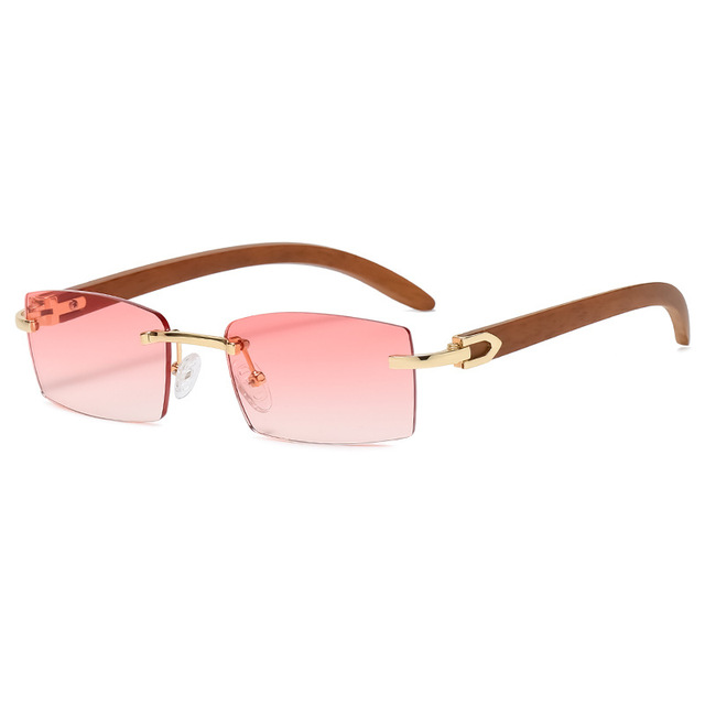 New Punk Rimless Rectangle Sunglasses Men Fashion Vintage Trendy Small Frame Sun Glasses Frameless Eyewear UV400