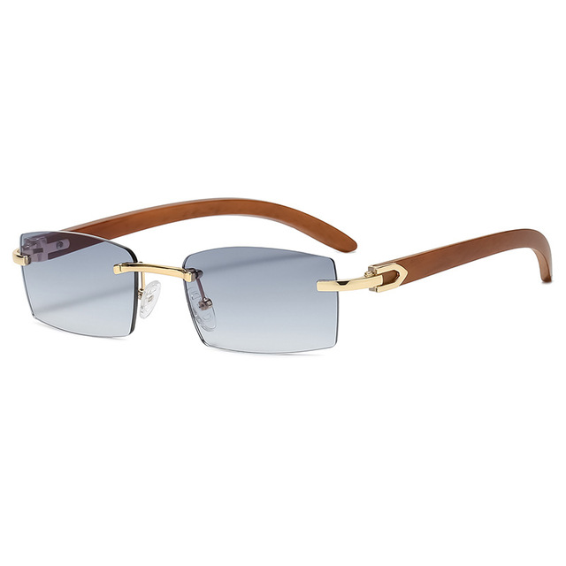 New Punk Rimless Rectangle Sunglasses Men Fashion Vintage Trendy Small Frame Sun Glasses Frameless Eyewear UV400