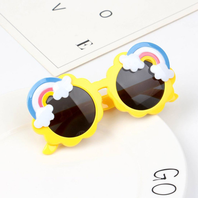 Red Rainbow Kids Sunglasses Children Cute Pink Blue Yellow Colored Glasses Girls Boys Baby Round Shades Trends 2021 Vogue Party