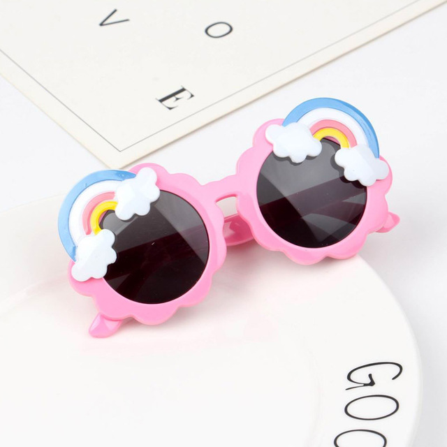 Red Rainbow Kids Sunglasses Children Cute Pink Blue Yellow Colored Glasses Girls Boys Baby Round Shades Trends 2021 Vogue Party