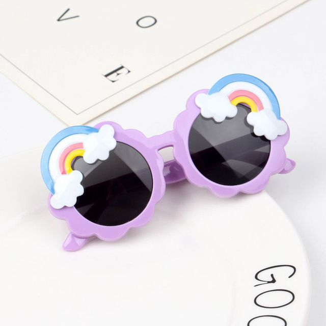 Red Rainbow Kids Sunglasses Children Cute Pink Blue Yellow Colored Glasses Girls Boys Baby Round Shades Trends 2021 Vogue Party