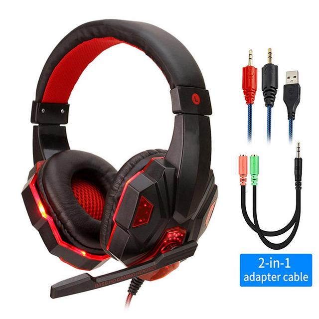 Professional Led Light Wired Gaming Headphones With Microphone For Computer Bass Stereo PC Gaming Headset Gifts