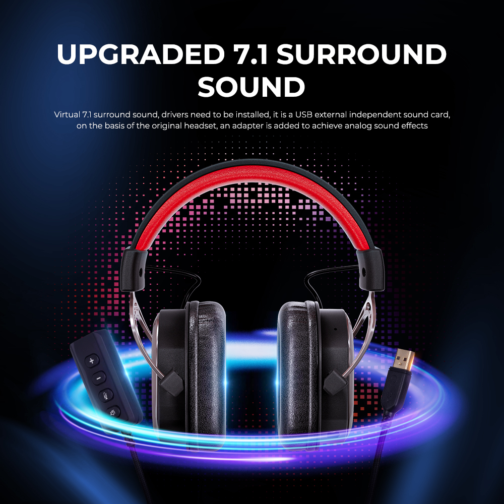 Wired Gaming Headset with 3.5mm Plug 50mm Drivers Surround Sound HD Mic for  PC Laptop Gamer Headphone