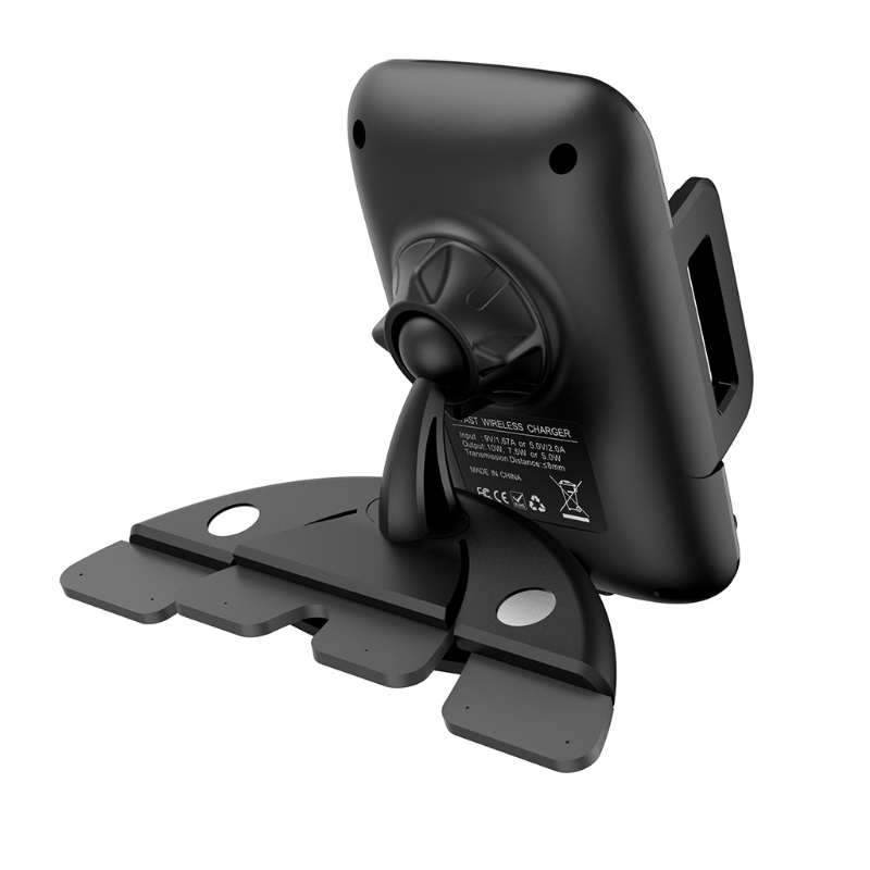 Adjustable Wireless Car Charger 10W Qi Fast Charging Car Phone Holder Mount CD-Slot Non-slip 360 Rotate Phone Holder
