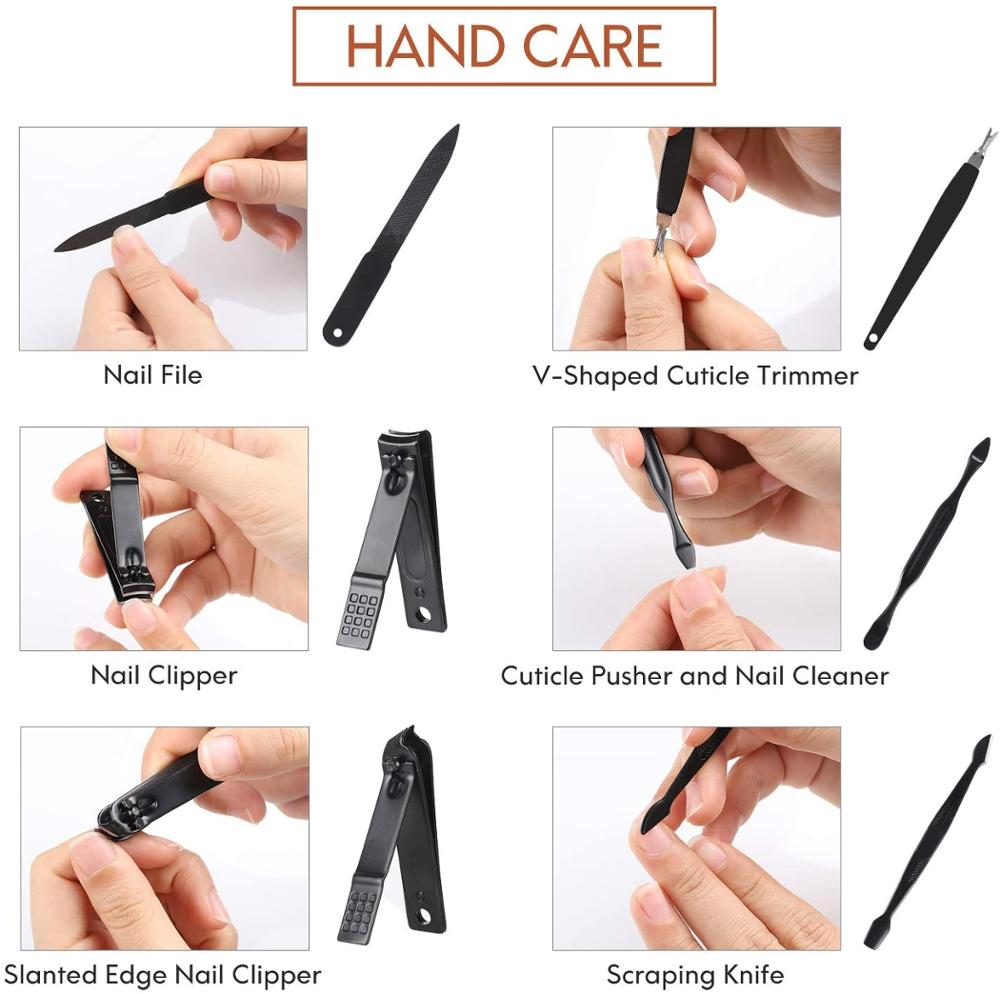 New 16 In 1 Nail Cutter Professional Stainless Steel Scissors Grooming kit Art Cuticle Utility Tools Nail Clipper Manicure Set