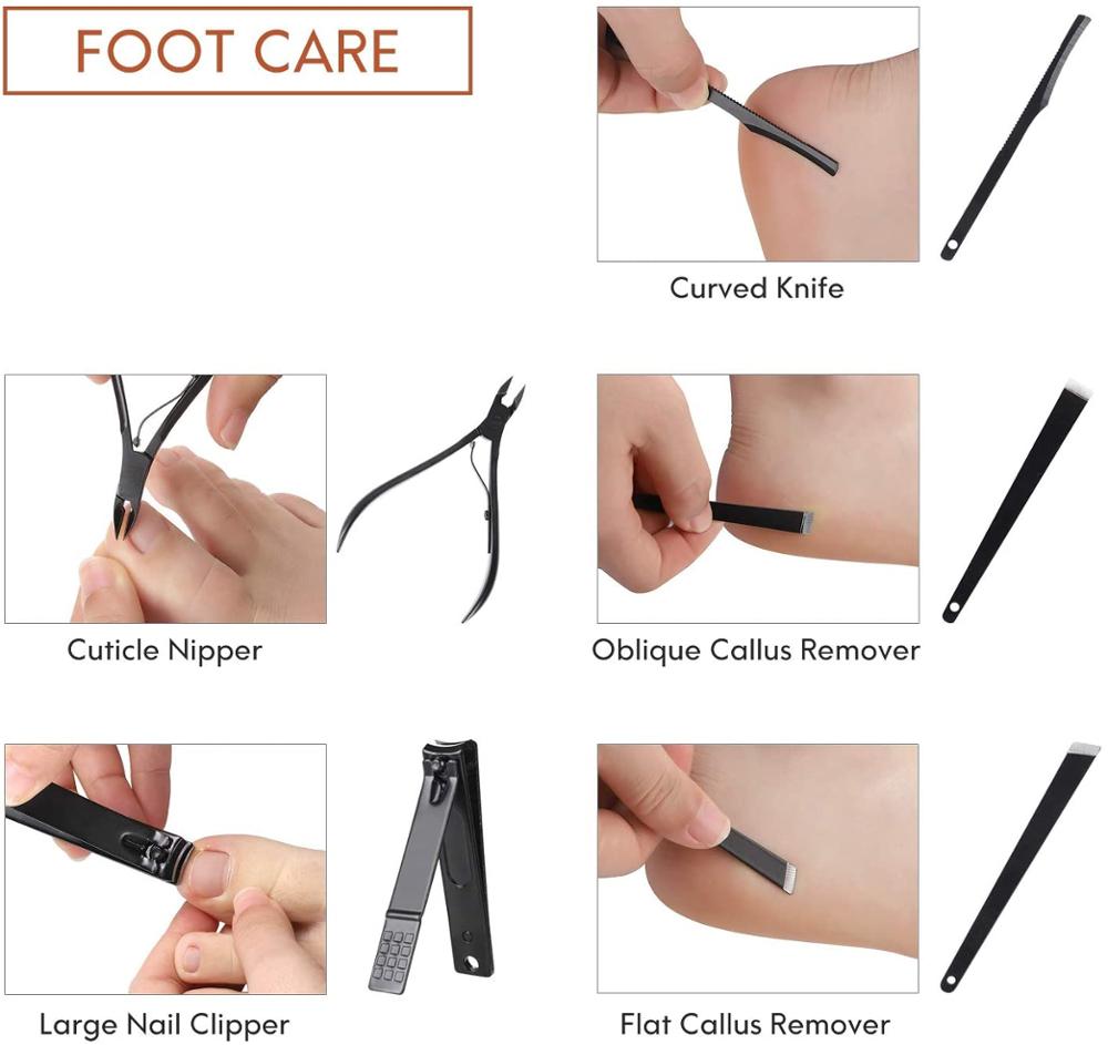 New 16 In 1 Nail Cutter Professional Stainless Steel Scissors Grooming kit Art Cuticle Utility Tools Nail Clipper Manicure Set