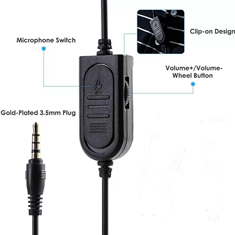 Stereo Gaming Headset For 3.5mm Wired Over-Head Gamer Headphone With Microphone Volume Control Game Earphone