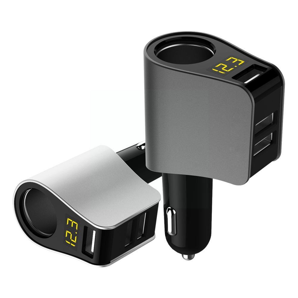 Car Cigarette Lighter Socket Universal 12v 3.1a Dual-port Usb Gold Auto Charger for Mobile Phone Car Cigarette Lighter