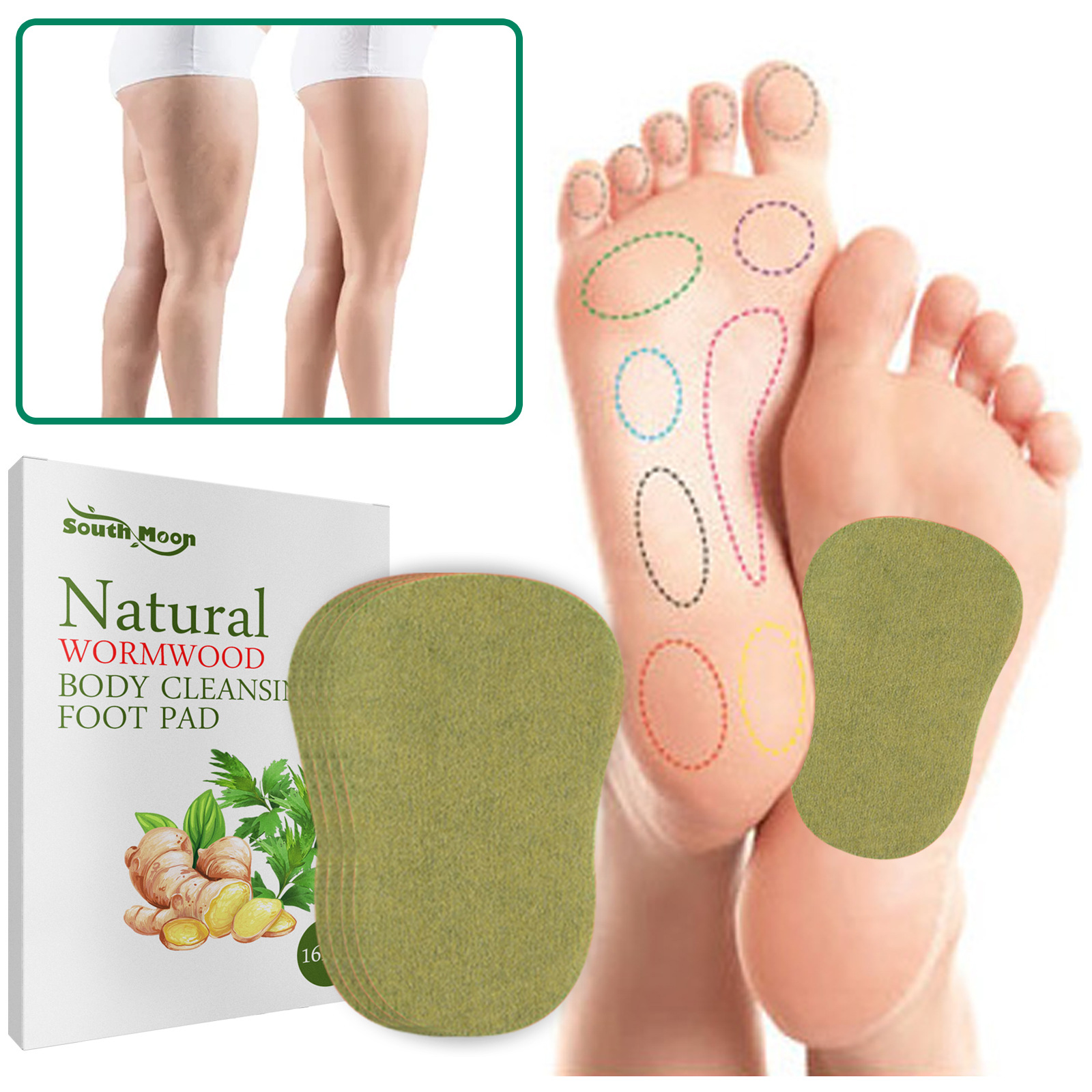 16pcs Foot Detox Patches Relieve Stress Help Sleeping Body Toxins Cleansing Weight Loss Foot Care Wormwood Ginger Detox Pad