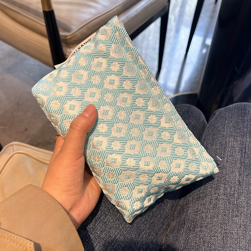 Small Size Cosmetic Bag Korean Floral Makeup Pouch Zipper Beauty Case For Women Make Up Brushes Storage Bag Travel Toilety Bags