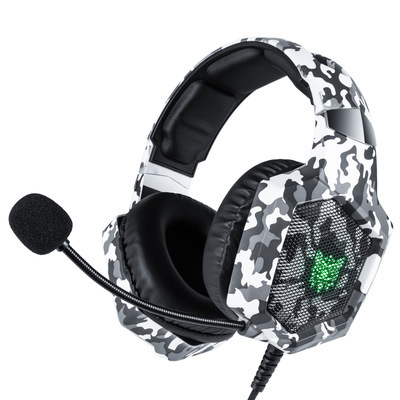 Headset Camouflage casque Wired PC Gamer Stereo Gaming Headphones with Microphone LED Lights for XBox One/Laptop