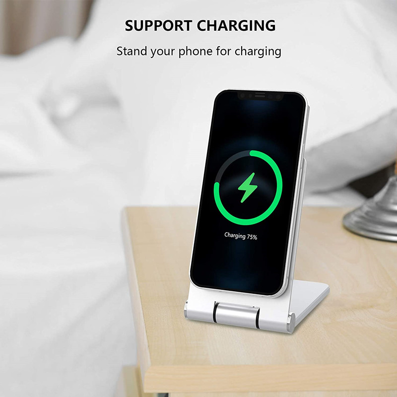 Phone Stand for MagSafe Charger Foldable Aluminum Wireless Charger Phone Stand Holder Cradle Office Home Desk for iPhone 13 Pro