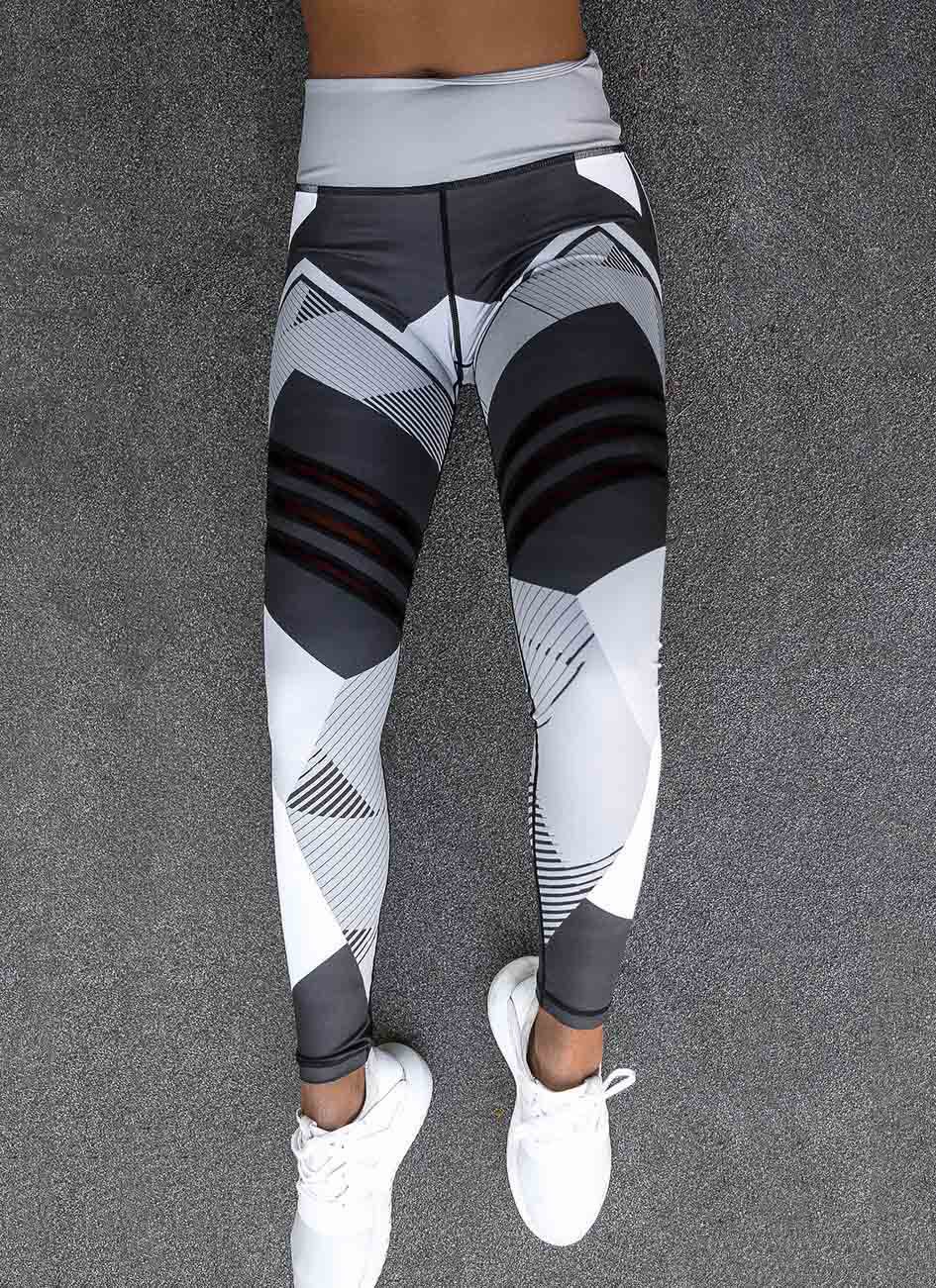 Women Printed Leggings Sports Gym Yoga Workout High Waist Running Pants Fitness Tights Elastic