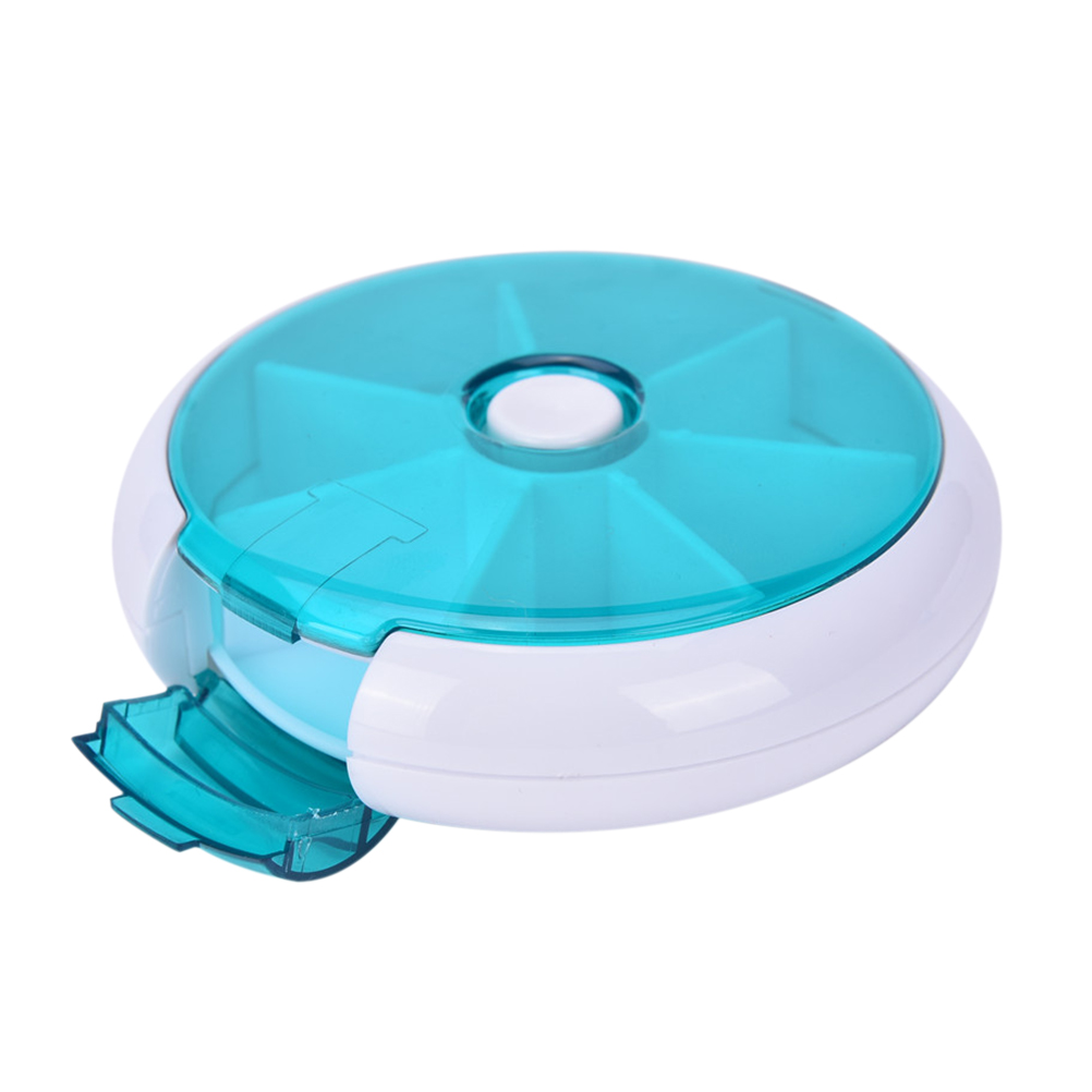 Weekly Rotating Pill Box Travel Pill Case Splitter Pill Organizer Medicine Box 7 Day Pill Cutter Tablet Container Pastillero
