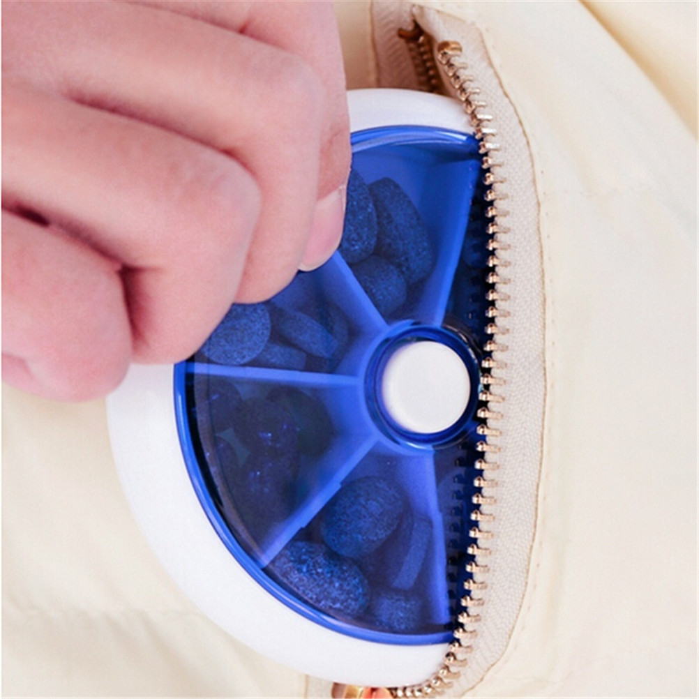 Weekly Rotating Pill Box Travel Pill Case Splitter Pill Organizer Medicine Box 7 Day Pill Cutter Tablet Container Pastillero