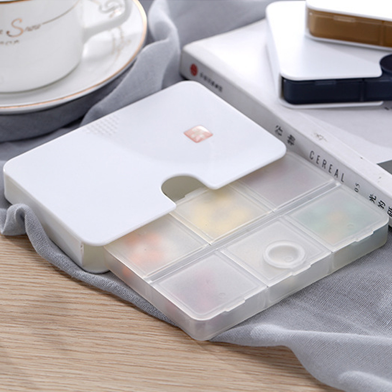 Pill Case Days Weekly Pill Case 6 Grids Medicine Tablte Dispenser Organizer Pill Box