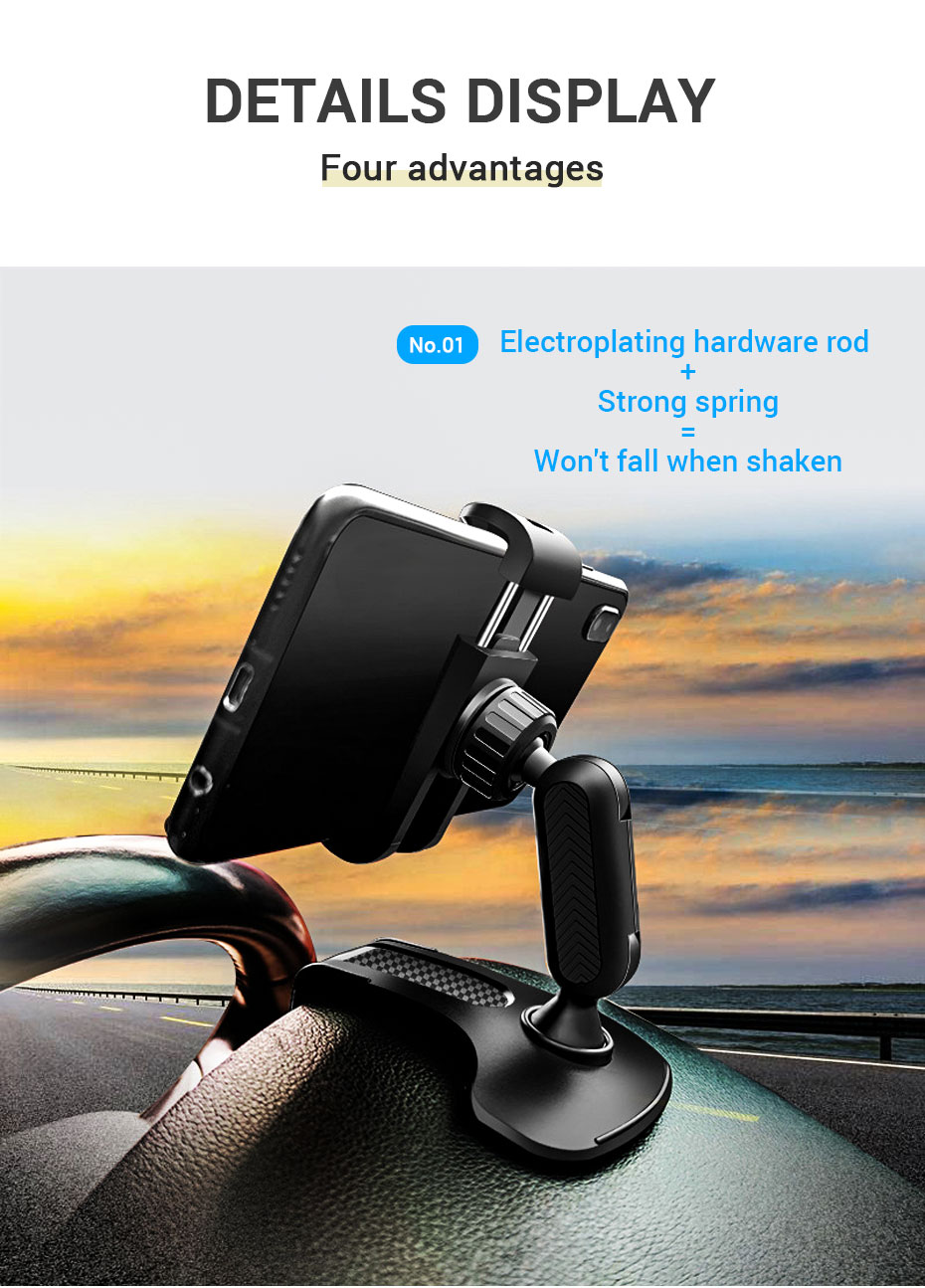 Multifunctional Car Phone Holder Clip Car Smartphone  Stand Adjustable Auto Phone Bracket Auto Stand Rear View Mirror Mount