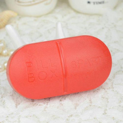 1pc Cute Mini 6 lots Portable Caixa Organizadora Medical Pill Box Drug Medicine Case Organizer plastic case