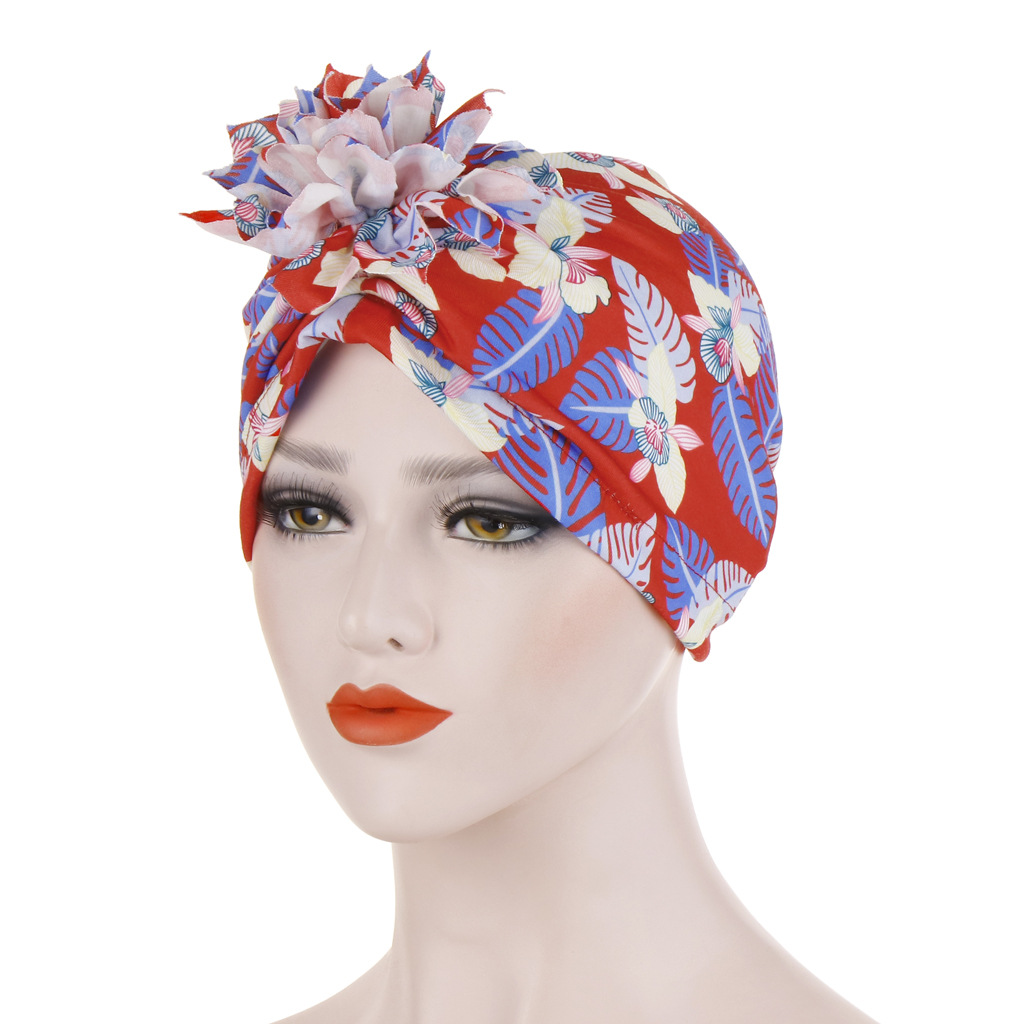 Muslim Cotton Pan Flower Hijab Hat Bohemian Ethnic Hat Chemotherapy Hat