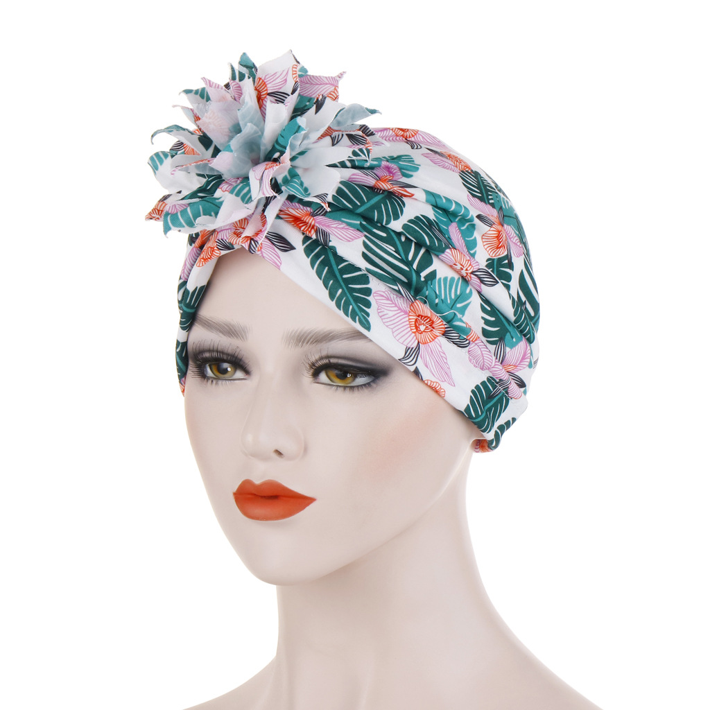 Muslim Cotton Pan Flower Hijab Hat Bohemian Ethnic Hat Chemotherapy Hat