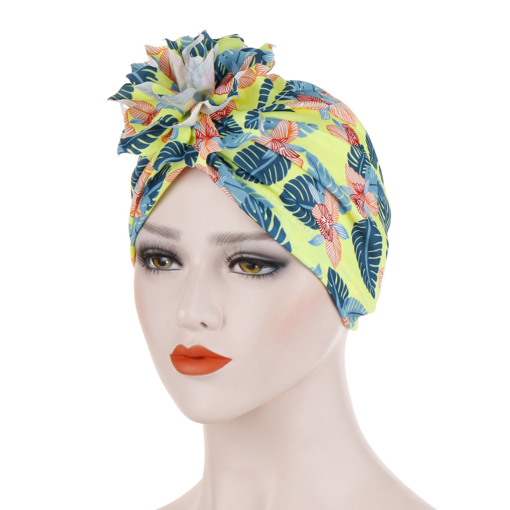 Muslim Cotton Pan Flower Hijab Hat Bohemian Ethnic Hat Chemotherapy Hat