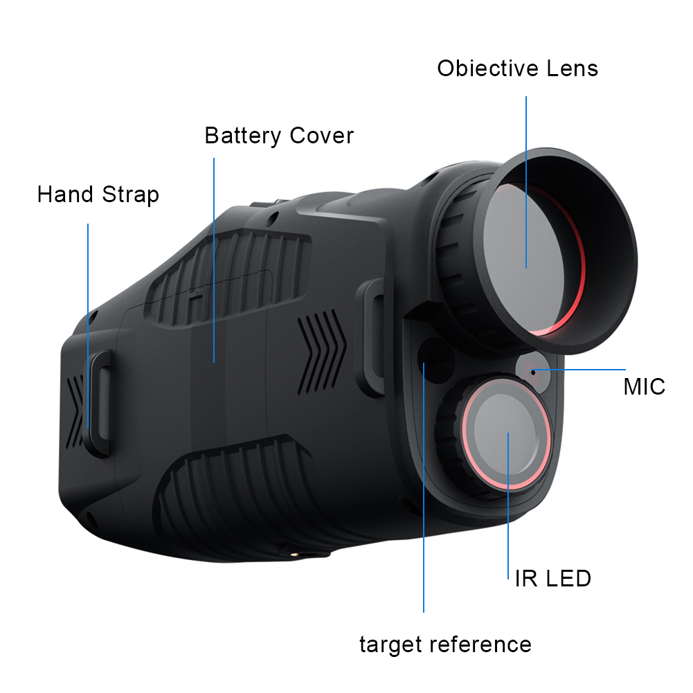 Monocular Infrared Night Vision Day Night Use Device 5X Digital Zoom 300M Full Dark Viewing Distance Hunting Telescope 1080P