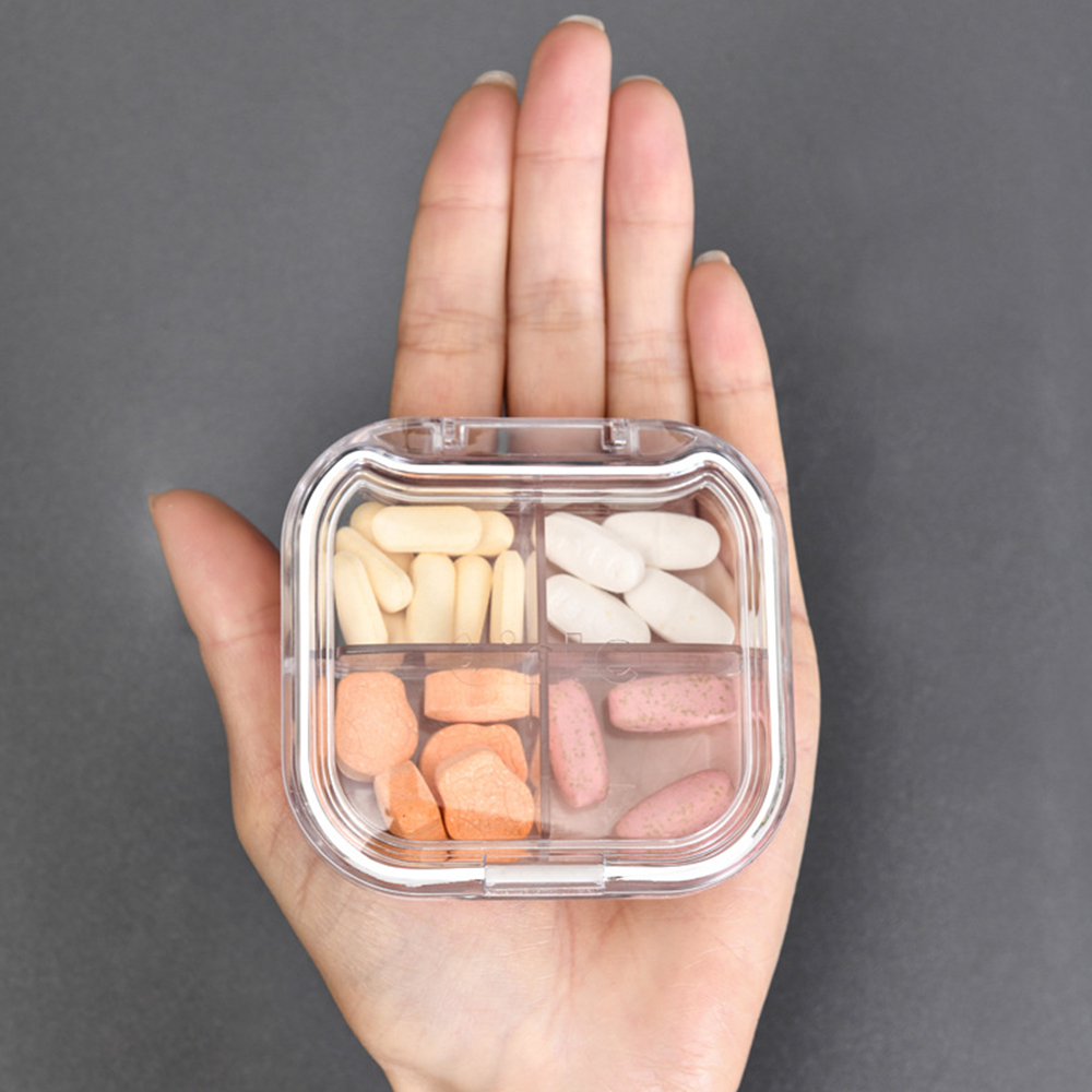 Travel Portable Mini Medicine Pill Box Plastic Storage Container Pill Case For Tablets Small Pillbox Organizer Bottle 4/6 Grids