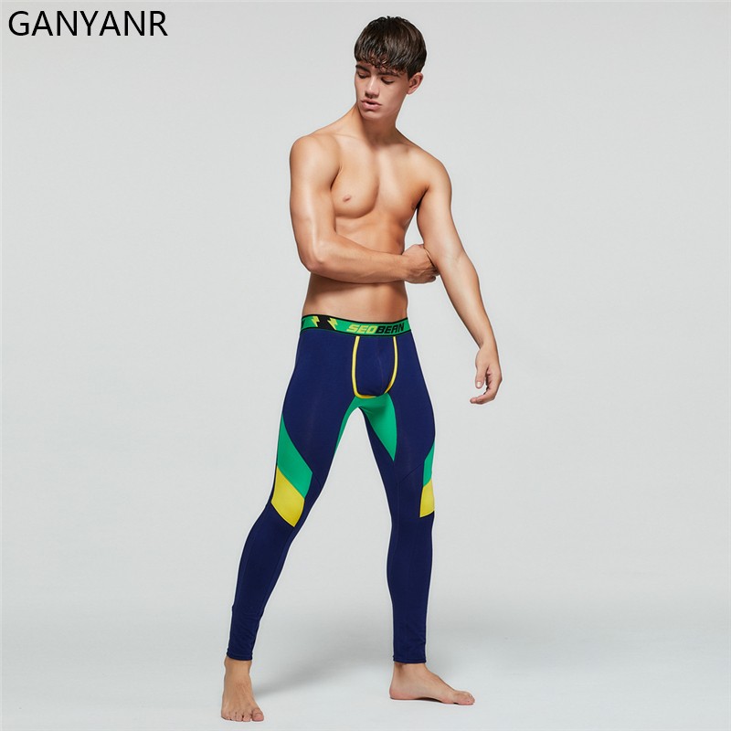 Running Tights Men Sportswear Compression Long Pants Gym Leggings Fitness Sport Basketball Sexy Yoga Training U Convex