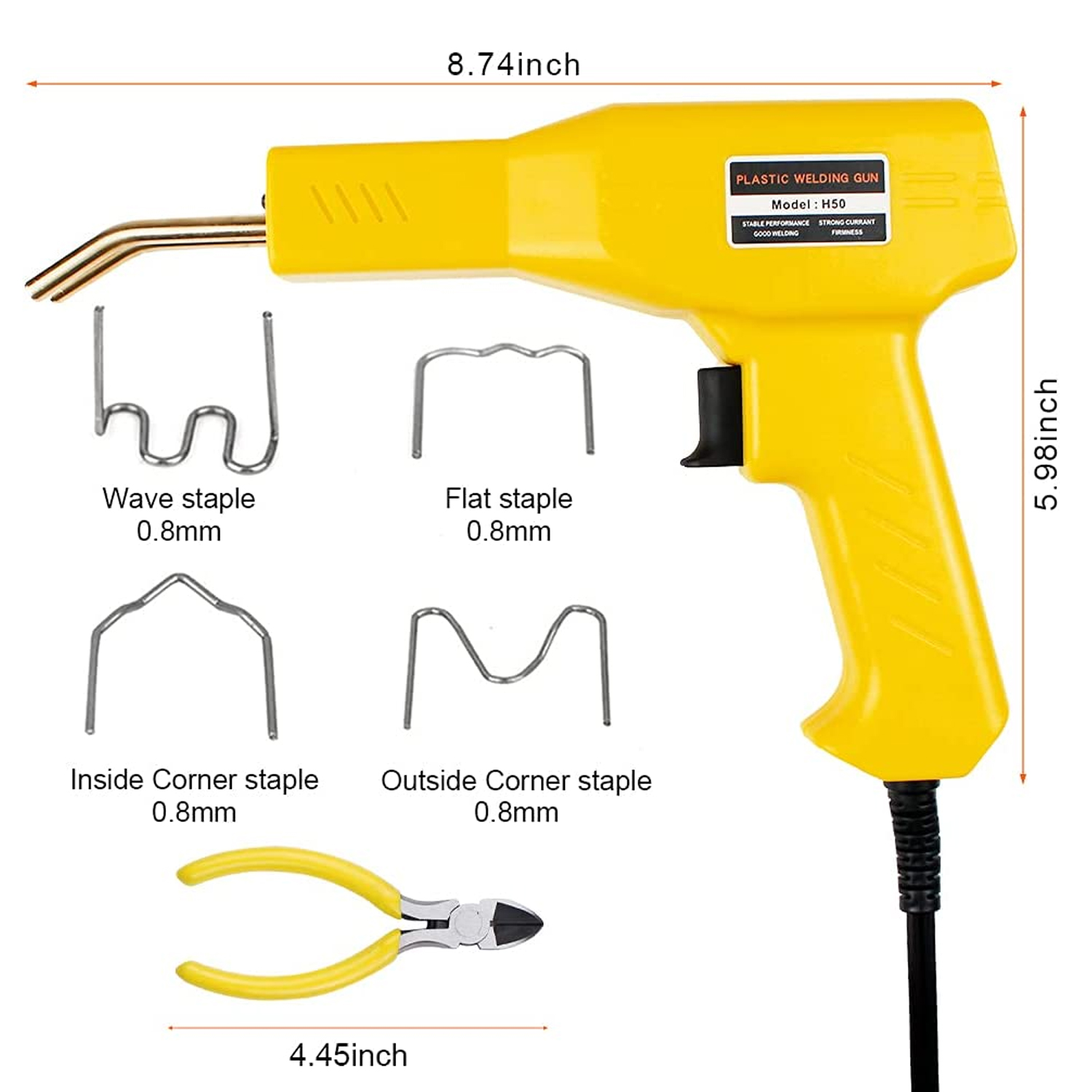 Plastic Welder Gun 50W Heat Gun Hot Stapler Plastic Welding Machine Bumper Soldering Iron Staples Bumper Repair Car Tools Kit