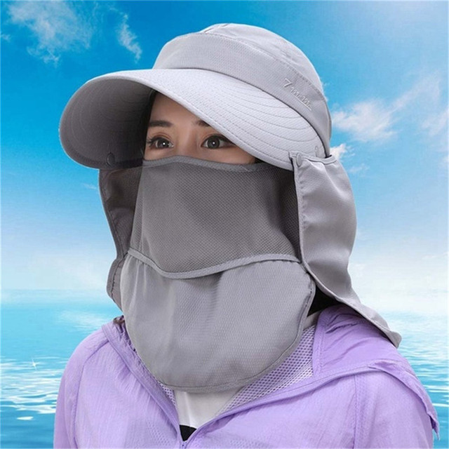 Women Beach Sun Hats Double Layer Foldable UV Protection Fishing Summer Outdoor Cap Hiking Women Sun Hat Camping Visor Hat