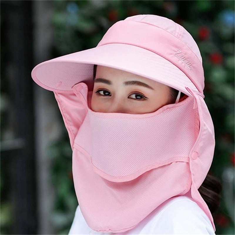 Women Beach Sun Hats Double Layer Foldable UV Protection Fishing Summer Outdoor Cap Hiking Women Sun Hat Camping Visor Hat
