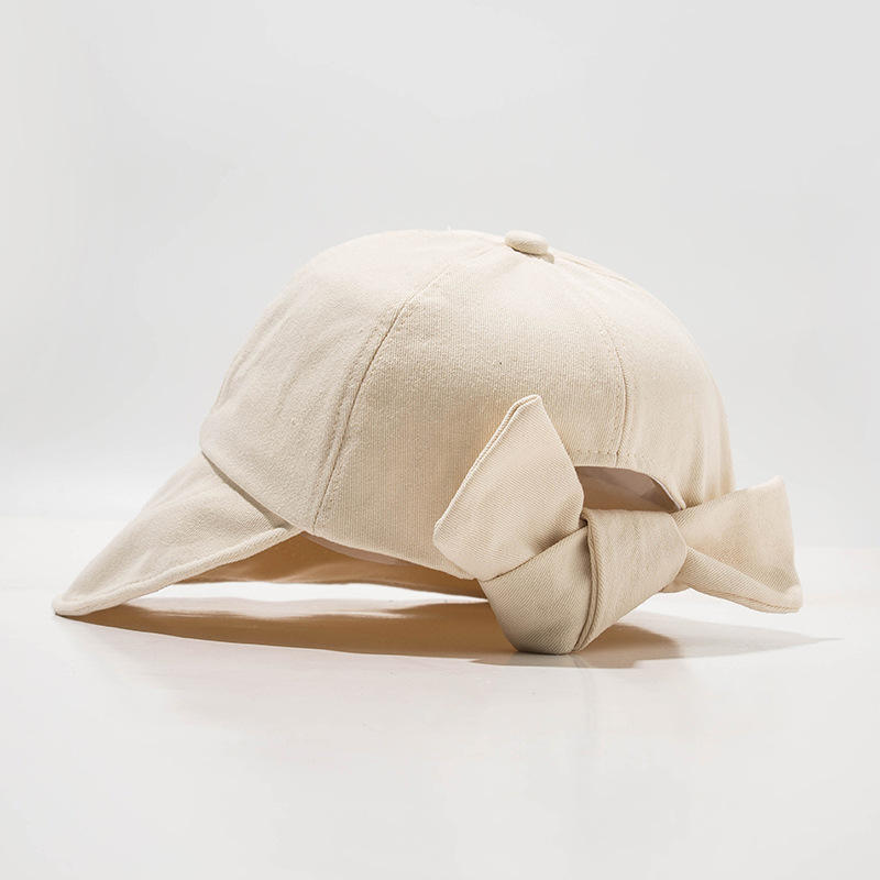 Women Bucket Solid Color Soft Cotton Wide Brim Outdoor Foldable Sun Hats Beach Big Bows Panama Caps Ladies